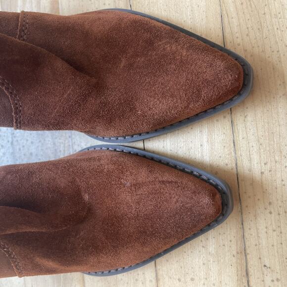 Marc Fisher LTD Women’s Halie Booties 6M Brown MSRP $198 Worn Once EUC - Picture 10 of 14